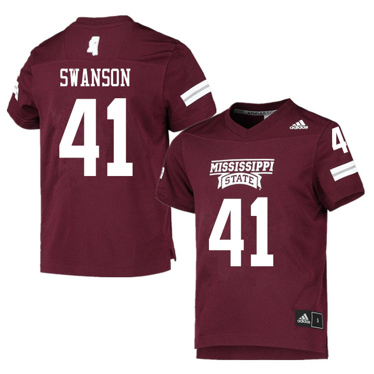 Men #41 Cody Swanson Mississippi State Bulldogs College Football Jerseys Sale-Maroon
